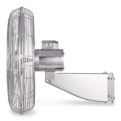 Washdown Wall Mount Fan, 24", 1 Speed, Silver