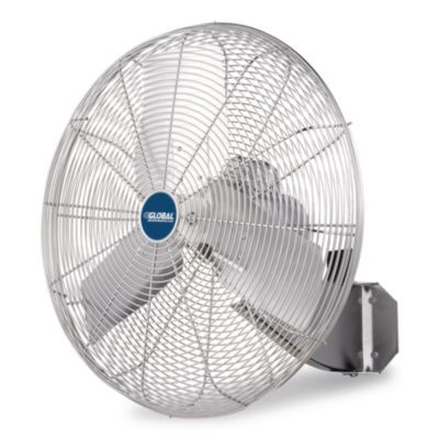 Washdown Wall Mount Fan, 24", 1 Speed, Silver