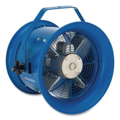 High Velocity Drum Fan With Yoke Mount, 14", 1 Speed, Blue