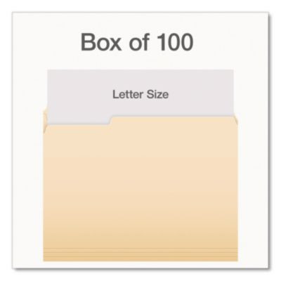 Earthwise By Pendaflex 100% Recycled Manila File Folder, 1/3-Cut Tabs: Assorted, Letter Size, 0.75" Expansion, Manila, 100/Bx