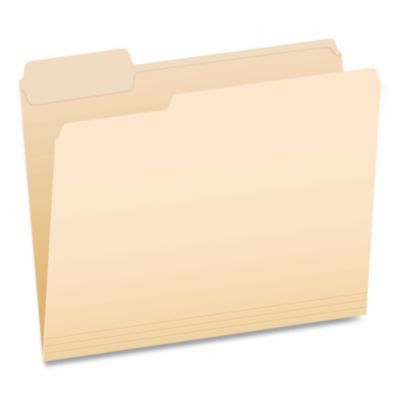 Earthwise By Pendaflex 100% Recycled Manila File Folder, 1/3-Cut Tabs: Assorted, Letter Size, 0.75" Expansion, Manila, 100/Bx
