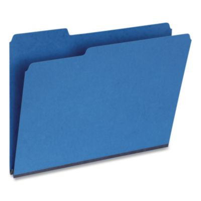 Recycled Colored File Folders, 1/3-Cut Tabs: Assorted, Letter Size, 1" Expansion, Dark Blue, 25/Box