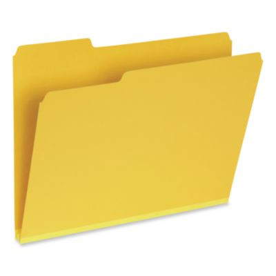 Recycled Colored File Folders, 1/3-Cut Tabs: Assorted, Letter Size, 1" Expansion, Yellow, 25/Box
