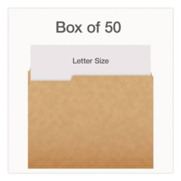 Kraft File Folders, 1/3-Cut Tabs: Assorted, Letter Size, 0.75" Expansion, Kraft, 50/Box