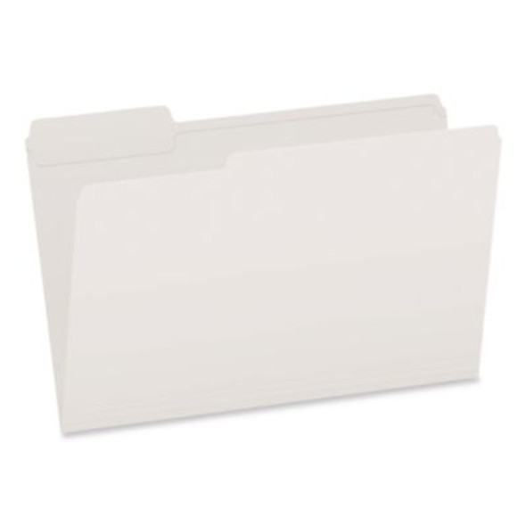 Double-Ply Reinforced Top Tab Colored File Folders, 1/3-Cut Tabs: Assorted, Legal, 0.75" Expansion, White, 100/Box