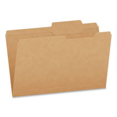 Kraft File Folders, 2/5-Cut Tabs: Right Of Center, Legal Size, 0.75" Expansion, Kraft, 50/Box
