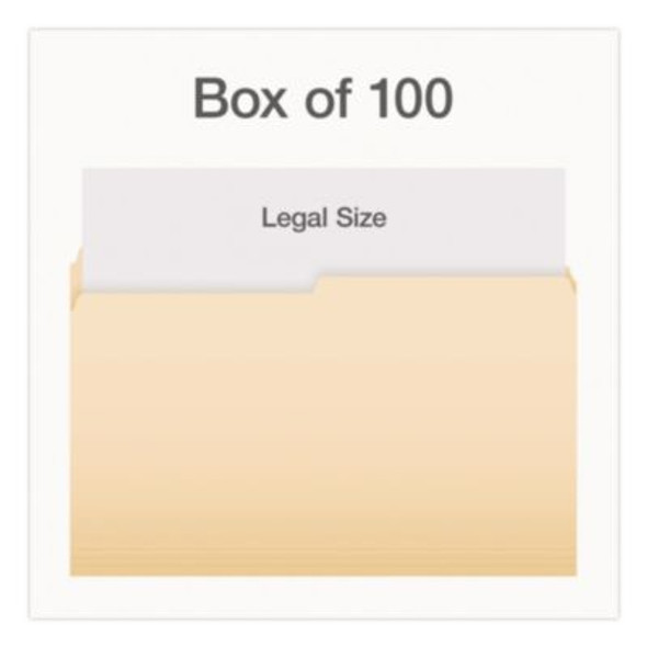 Manila File Folders, 1/2-Cut Tabs: Assorted, Legal Size, 0.75" Expansion, Manila, 100/Box