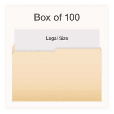 Manila File Folders, 1/2-Cut Tabs: Assorted, Legal Size, 0.75" Expansion, Manila, 100/Box