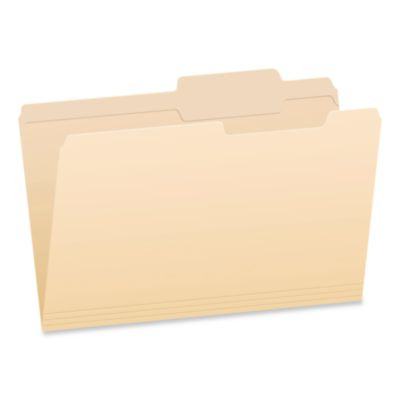 Manila File Folders, 2/5-Cut Tabs: Right, Legal Size, 0.75" Expansion, Manila, 100/Box