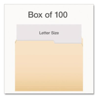 Manila File Folders, 2/5-Cut Tabs: Right, Letter Size, 0.75" Expansion, Manila, 100/Box