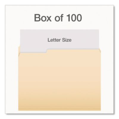 Manila File Folders, 1/3-Cut Tabs: Assorted, Letter, 0.75" Expansion, Manila, 100/Box