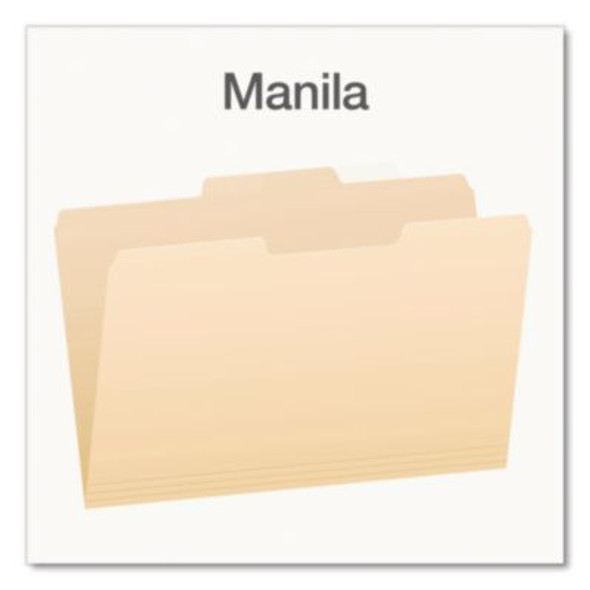 Manila File Folders, 1/3-Cut Tabs: Center Position, Legal Size, 0.75" Expansion, Manila, 100/Box