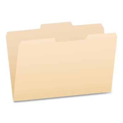 Manila File Folders, 1/3-Cut Tabs: Center Position, Legal Size, 0.75" Expansion, Manila, 100/Box