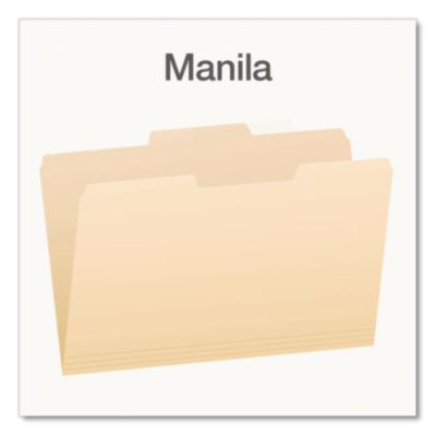 Manila File Folders, 1/3-Cut Tabs: Center Position, Legal Size, 0.75" Expansion, Manila, 100/Box