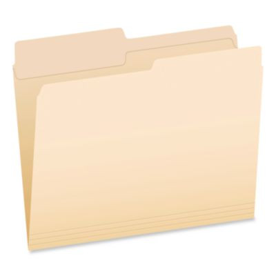 Reinforced Top File Folders, 1/2-Cut Tabs: Assorted Positions, Letter Size, Manila, 100/Box