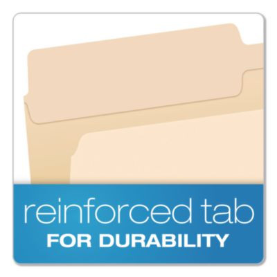Reinforced Top File Folders, 1/2-Cut Tabs: Assorted Positions, Letter Size, Manila, 100/Box