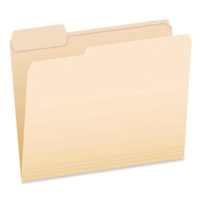 Reinforced Top File Folders, 1/3-Cut Tabs: Left Position, Letter Size, Manila, 100/Box
