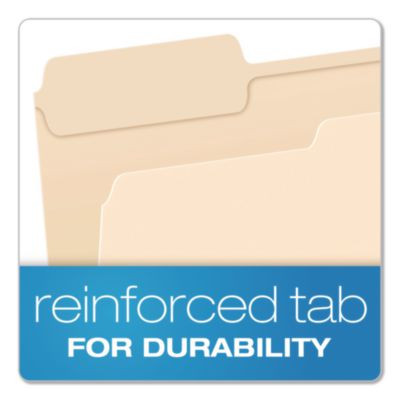 Reinforced Top File Folders, 1/3-Cut Tabs: Left Position, Letter Size, Manila, 100/Box