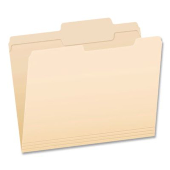Reinforced Top Tab Manila File Folders, 2/5-Cut Tabs: Right Of Center Position, Letter Size, Manila, 100/Box