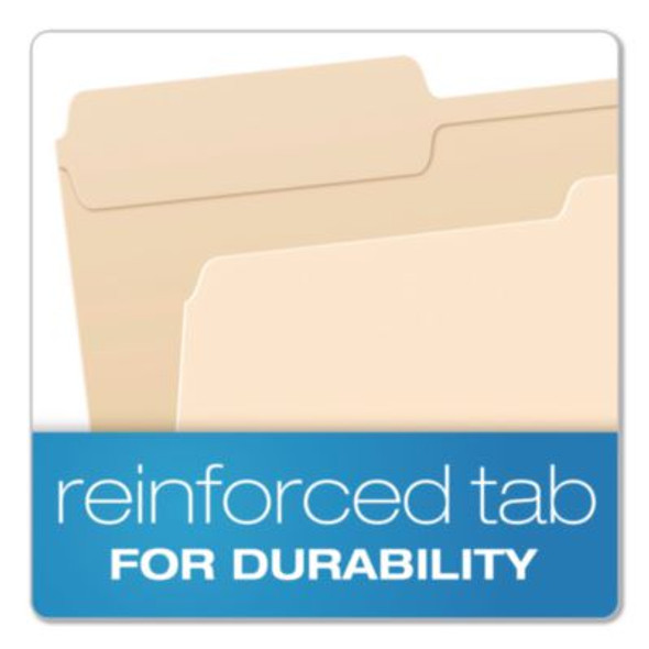 Reinforced Top File Folders, 1/3-Cut Tabs: Assorted Positions, Legal Size, Manila, 100/Box