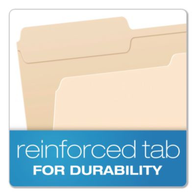 Reinforced Top File Folders, 1/3-Cut Tabs: Assorted Positions, Legal Size, Manila, 100/Box