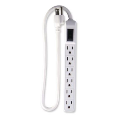 6 Outlet Mini Surge Protector, 2 Ft Cord, 160 J, Black
