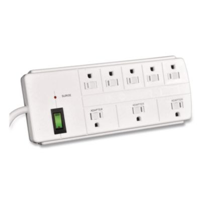 8 Outlet Surge Protector, 6 Ft Cord, 750 J, White
