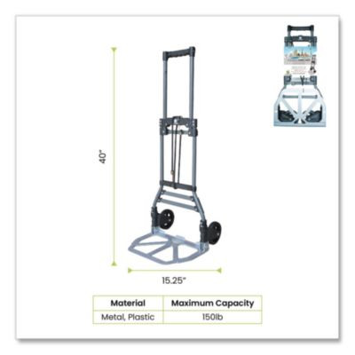 Luggage Cart ,150 Lbs Capacity, 40 x 15.25 x 16.5, Gray