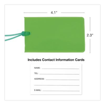 Luggage Tags 4.1 x 2.3, Pvc, Assorted Colors, 4/Pack