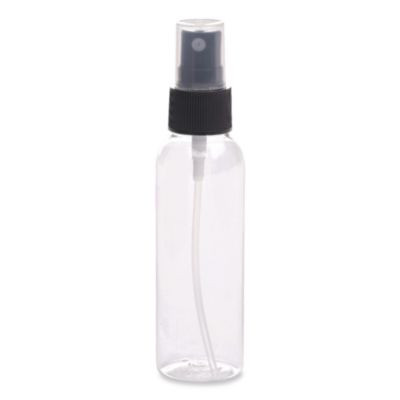 Travel Toiletry Spray Bottle, 2 Oz, Clear With Black Spray Nozzle