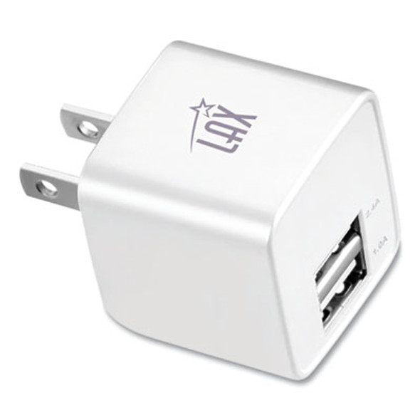 Dual Usb Port Wall Charger, Usb-A Port/Usb-C Port, White