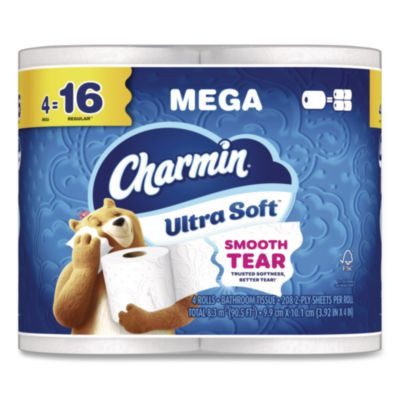 Ultra Soft Bathroom Tissue, Septic Safe, 2-Ply, White, 208 Sheets/Roll, 4 Rolls/Pack