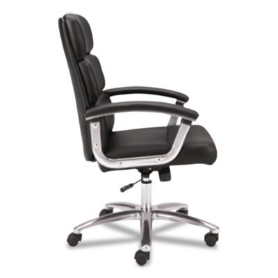 Hvl103 Executive High Back Chair, 18" To 21" Seat Height, Black Seat, Black Back, Chrome Base