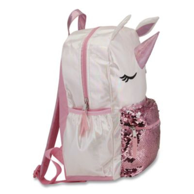 Adorable Unicorn Backpack, 12 x 5 x 16, White/Pink