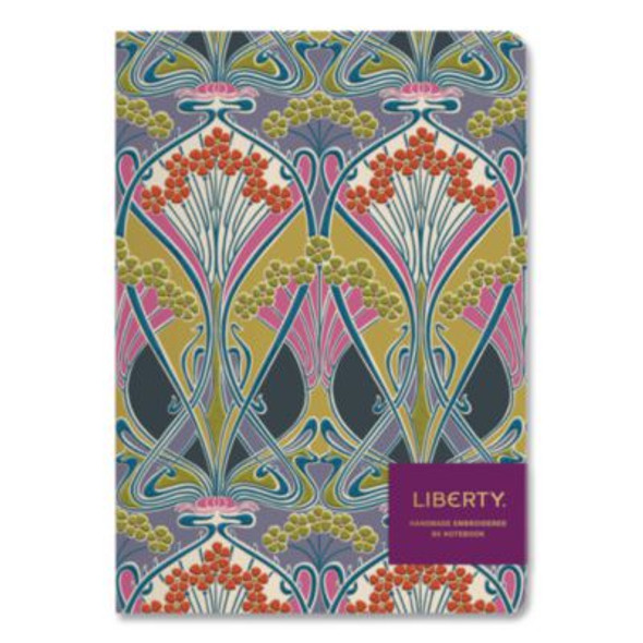 Liberty London Embroidered Cover Journal, Ianthe Bloom Artwork, Medium/College Rule, Multicolor Cover, (50) 10 x 7 Sheets
