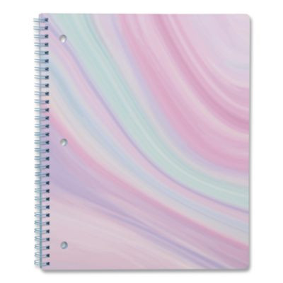 Twin-Wire Notebook, Randomly Assorted Pastel Marble Cover Designs, 1-Subject, Medium/College Rule, (80) 10.5 x 8.5 Sheets