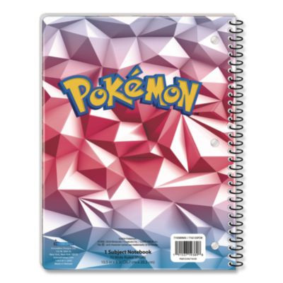 Licensed Spiral Notebook, Pokemon, 1-Subject, Wide/Legal Rule, Multicolor Cover, (70) 10.5 x 8 Sheets