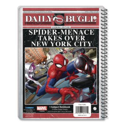Licensed Spiral Notebook, Marvel Spider-Man, 1-Subject, Wide/Legal Rule, Multicolor Cover, (70) 10.5 x 8 Sheets
