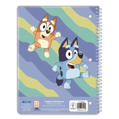 Licensed Spiral Notebook, Bluey And Bingo, 1-Subject, Wide/Legal Rule, Multicolor Cover, (70) 10.5 x 8 Sheets