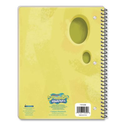 Licensed Spiral Notebook, Spongebob, 1-Subject, Wide/Legal Rule, Multicolor Cover, (70) 10.5 x 8 Sheets