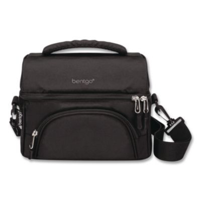 Deluxe Insulated Lunch Bag, 8" x 10" x 7.5", Carbon Black