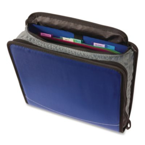Mighty Zip Tab Binder, 3 Rings, 3" Capacity, 11 x 8.5, Blue