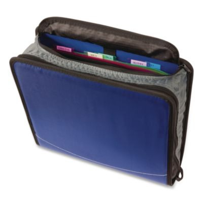 Mighty Zip Tab Binder, 3 Rings, 3" Capacity, 11 x 8.5, Blue