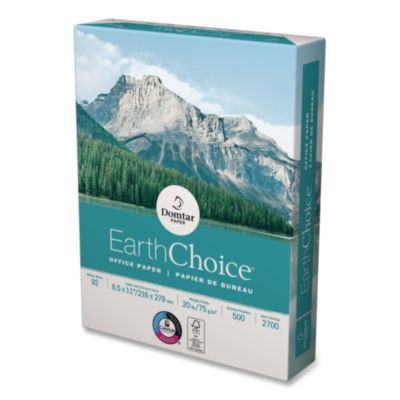 Earthchoice Office Paper, 92 Bright, 20 Lb Bond Weight, 8.5 x 11, White, 500/Ream
