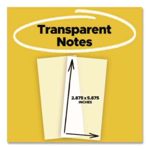 Transparent Notes, 2.88" x 5.88", Clear, 36 Sheets/Pad