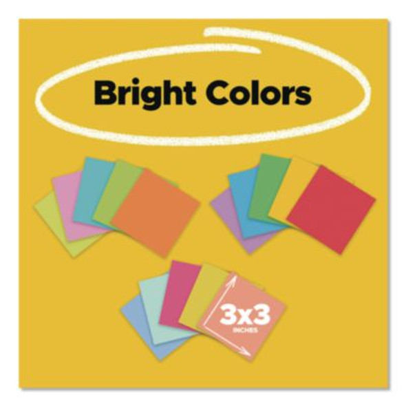 Pads In Assorted Collection Colors, Teacher's Pack, 3" x 3", Assorted Colors, 45 Sheets/Pad, 15 Pads/Pack