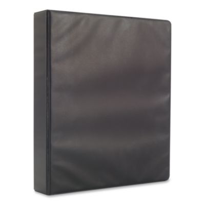 Round Ring Non-View Binder, 3 Rings, 1.5" Capacity, 11 x 8.5, Black