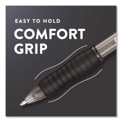 Profile Ballpoint Pen, Retractable, Bold 1.4 Mm, Black Ink, Smoke/Black Barrel, 8/Pack