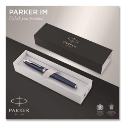 Im Premium Rollerball Pen, Gift Box, Stick, Fine 0.7 Mm, Black Ink, Black/Chrome Barrel