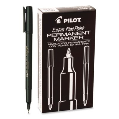 Extra-Fine Permanent Markers, Extra-Fine Tip, Black, Dozen